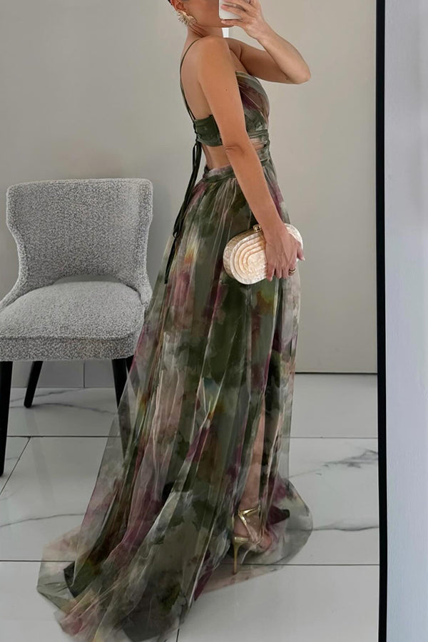 Chloe | Romantic Tie Dye Wrap Maxi Dress