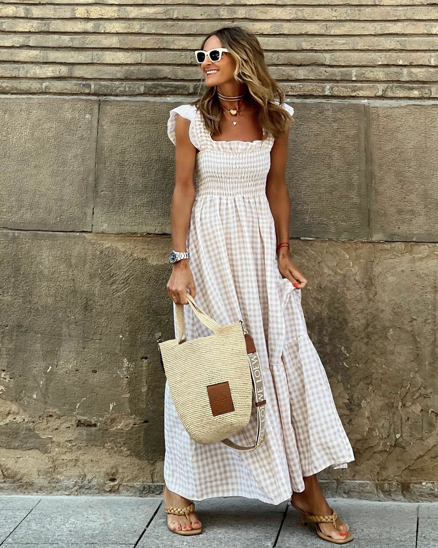 Esme | Romantic Gingham Smocked Maxi Dress