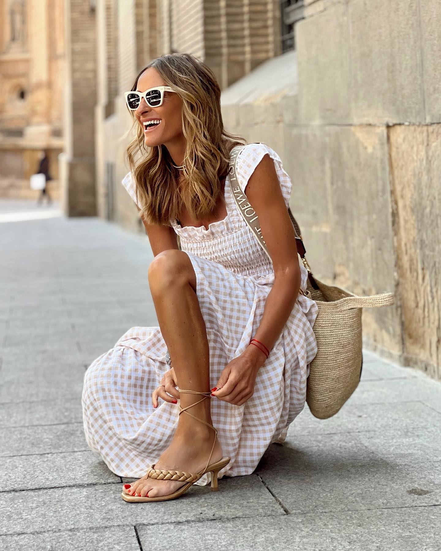 Esme | Romantic Gingham Smocked Maxi Dress