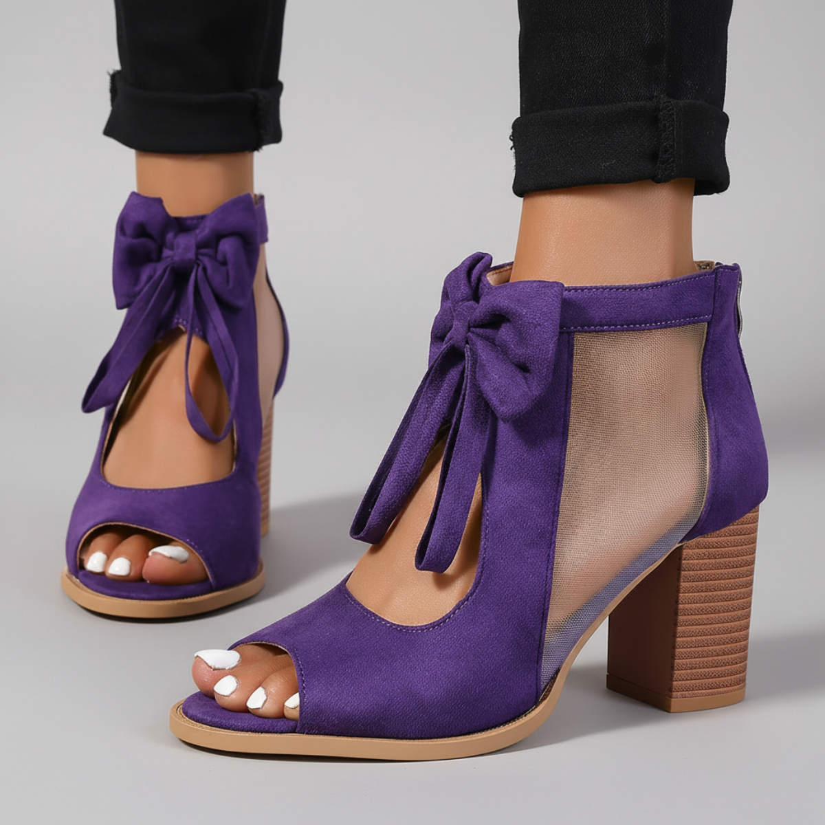 Sorella | Romantic Bow Tie Peep Toe Block Heels