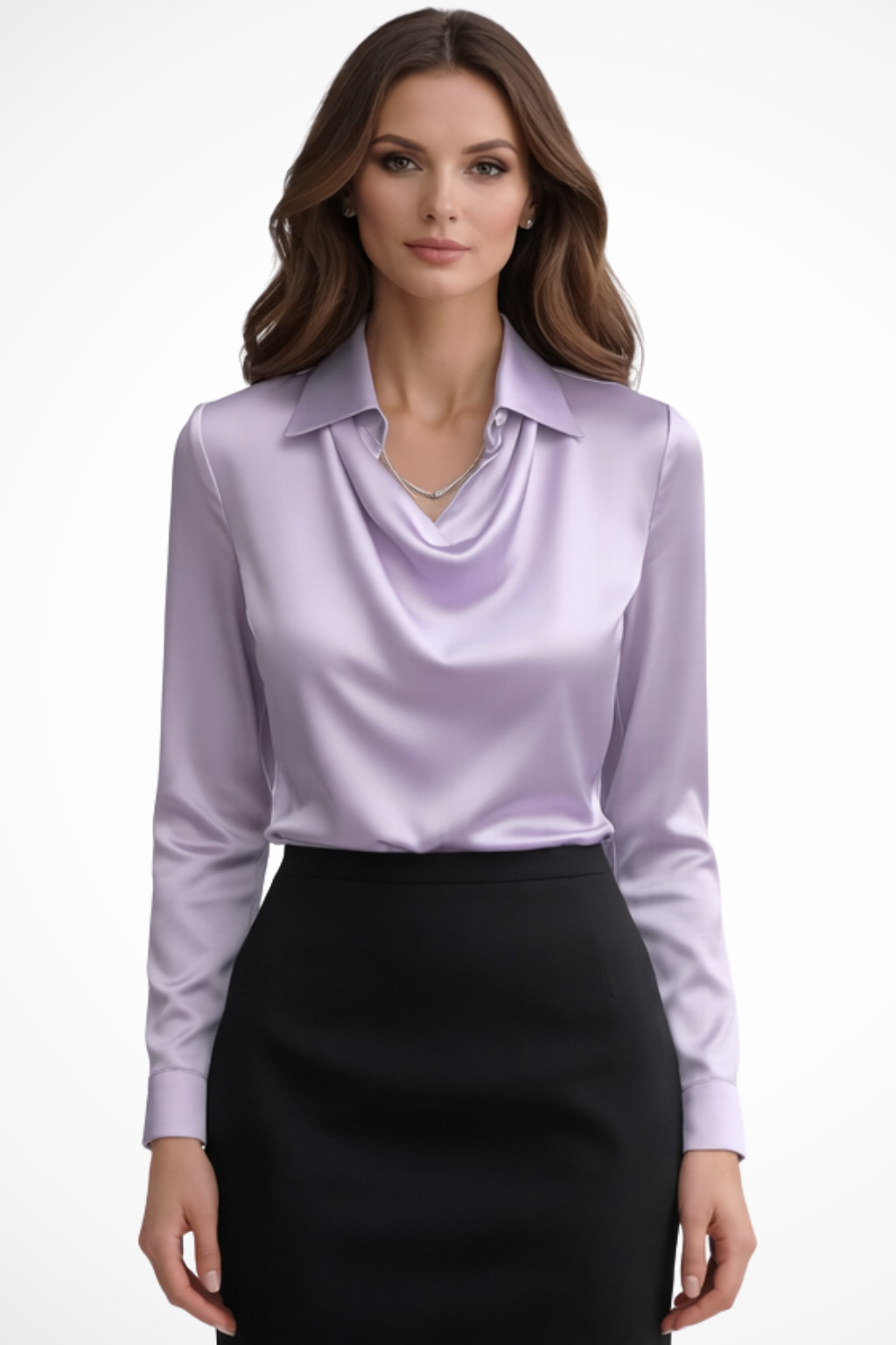 Mara | Elegant Satin Draped Blouse