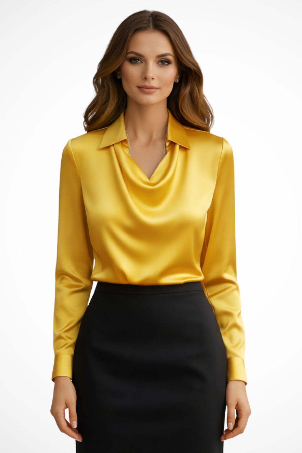 Mara | Elegant Satin Draped Blouse