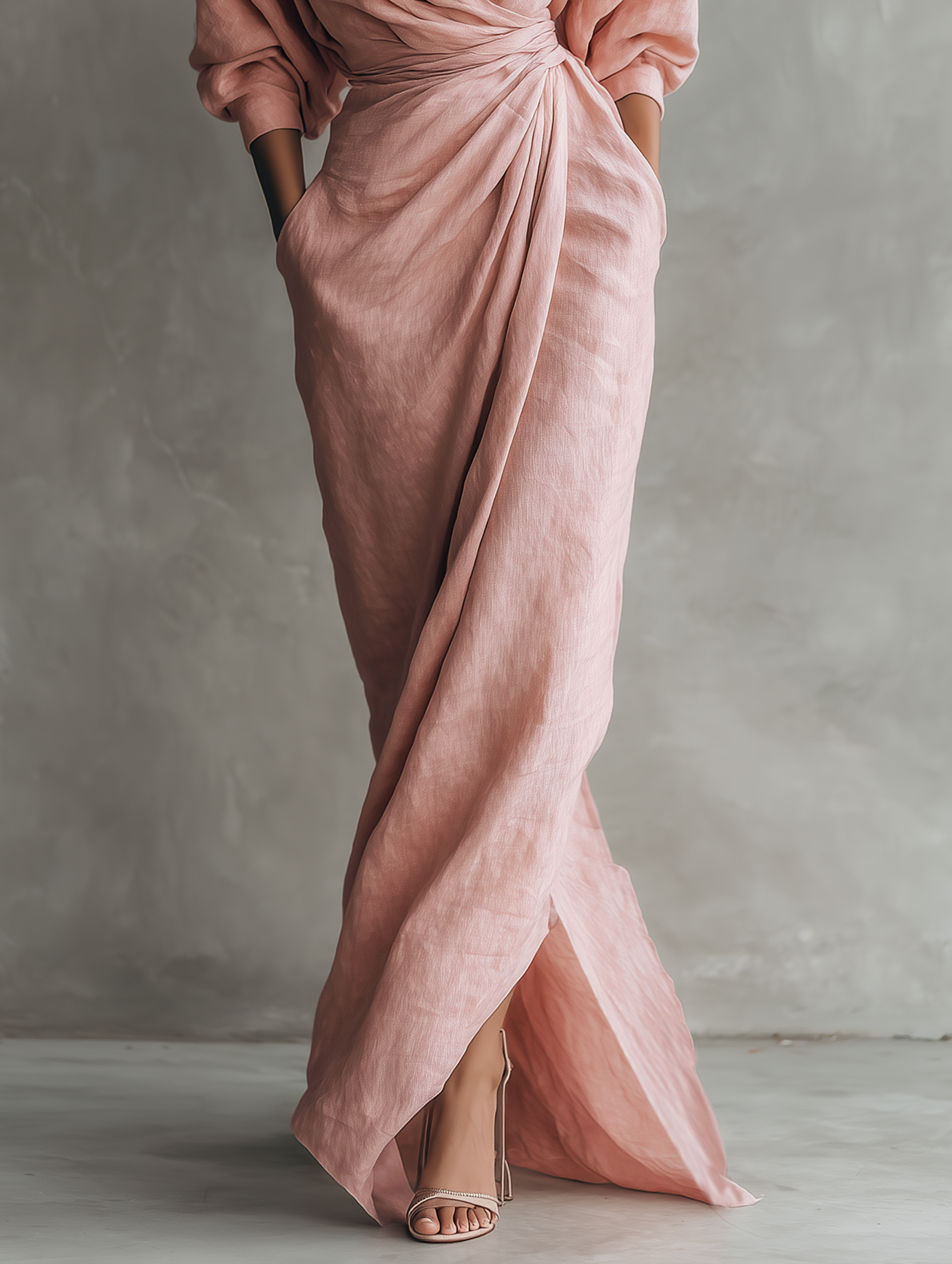 Ophelia | Linen Blend Wrap Maxi Dress