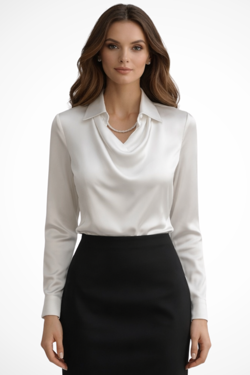 Mara | Elegant Satin Draped Blouse