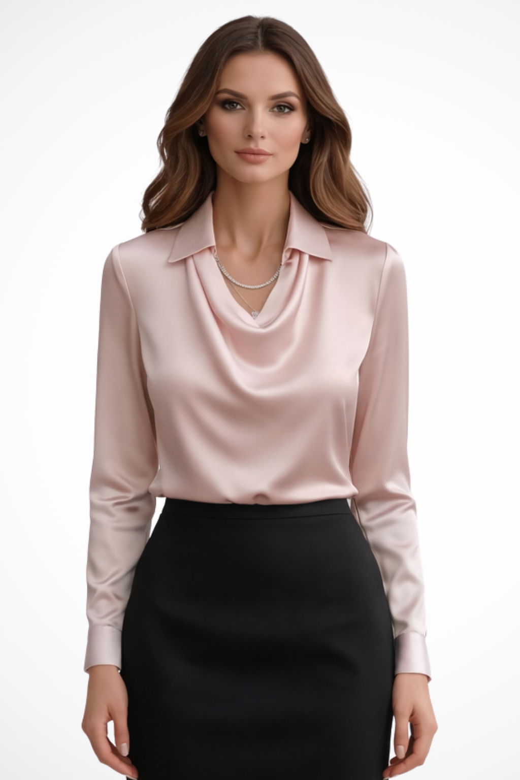 Mara | Elegant Satin Draped Blouse