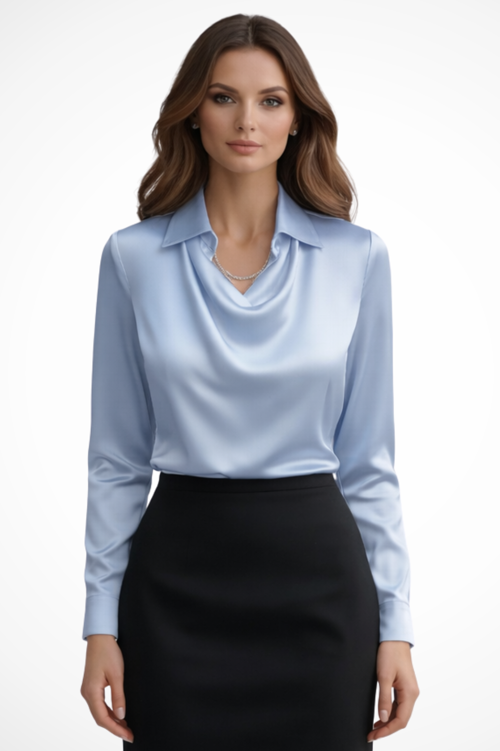 Mara | Elegant Satin Draped Blouse