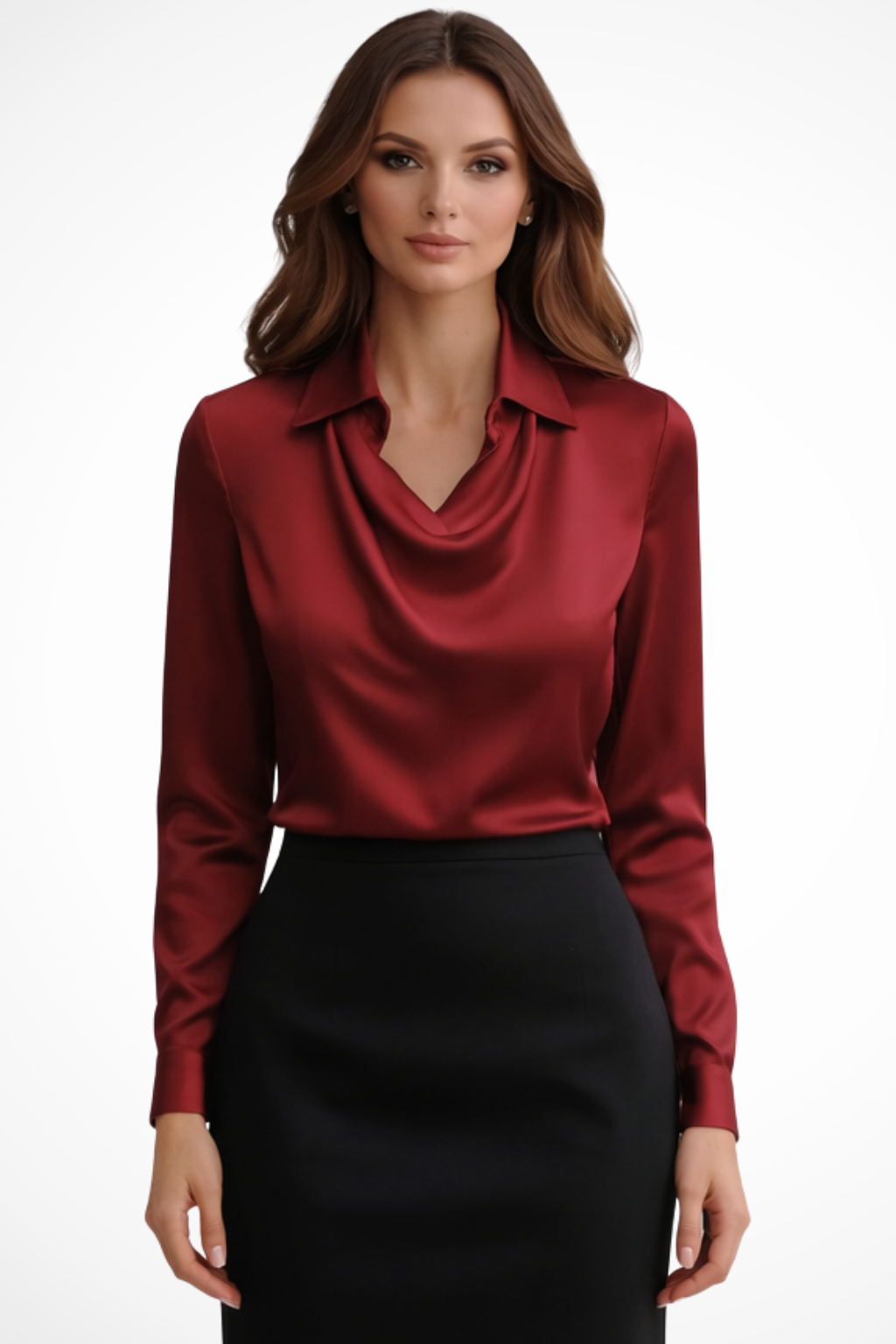 Mara | Elegant Satin Draped Blouse