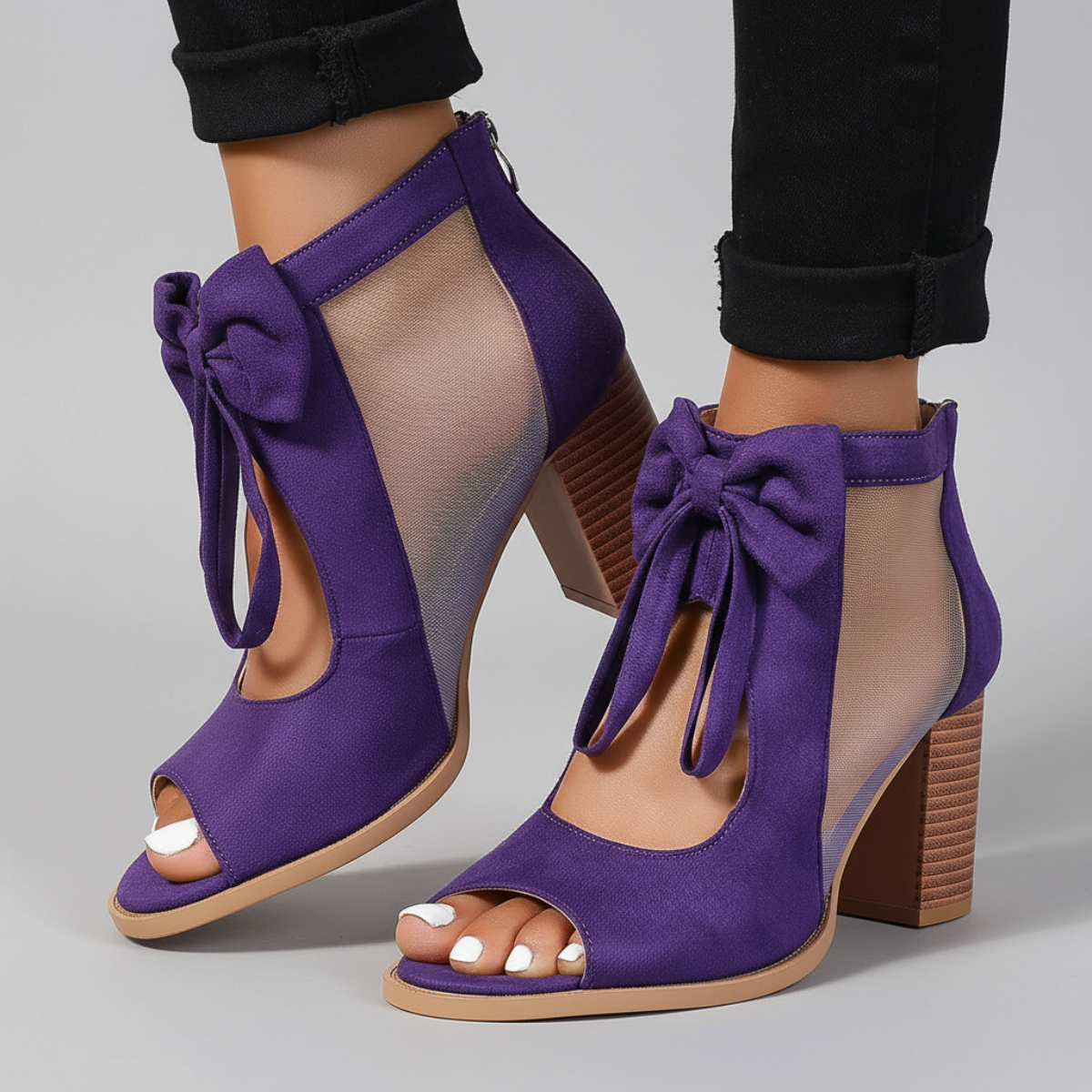 Sorella | Romantic Bow Tie Peep Toe Block Heels
