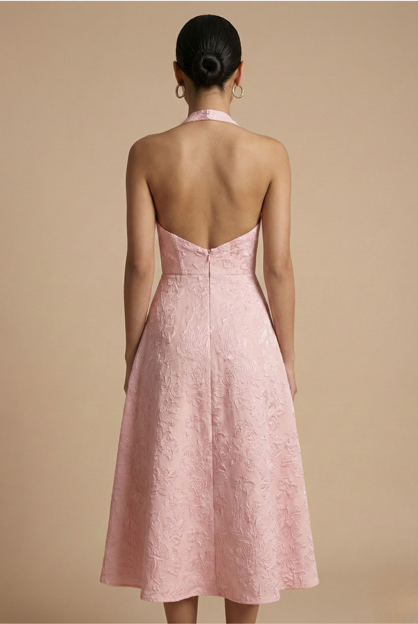 Celestine | Elegant Halter Neck Midi Dress