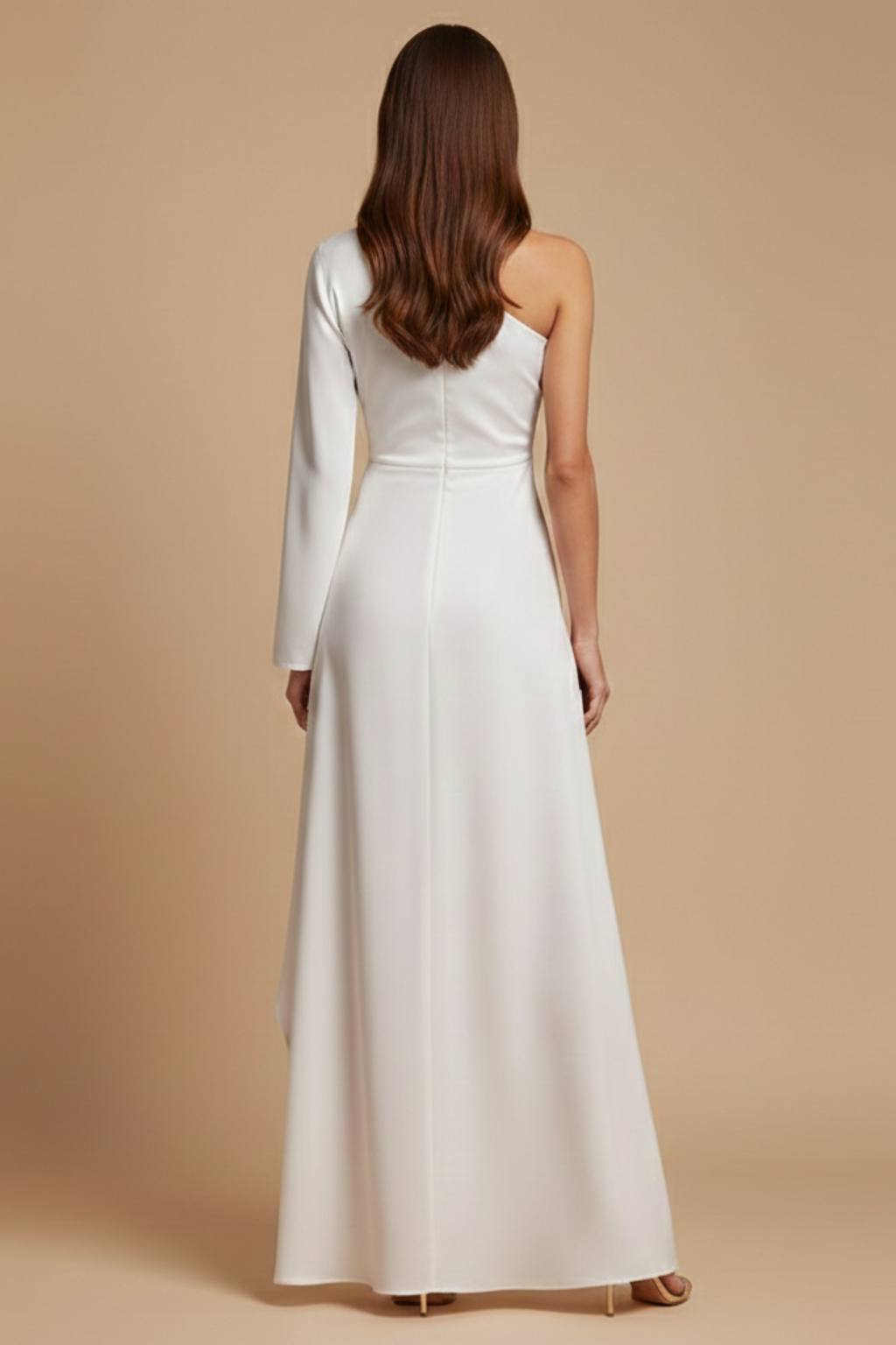 Ophelia | Elegant One Shoulder Abstract Print Maxi Dress