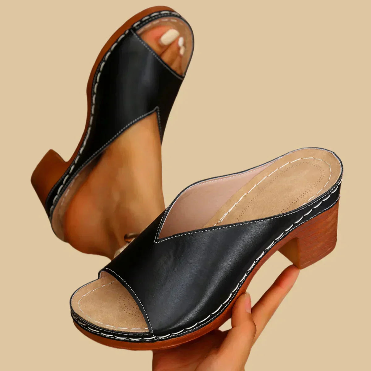 Celestria | Sandals Orthopedic Block Heel Platform Mule