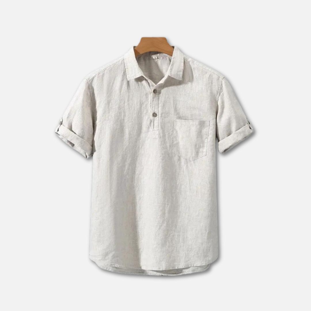 Men's Short-Sleeved Polo Shirt - Classic Design with Traditional Collar Detail