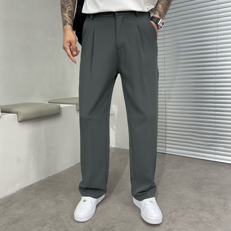 Harlen | Men's Relaxed Wide Leg Pleated Trousers