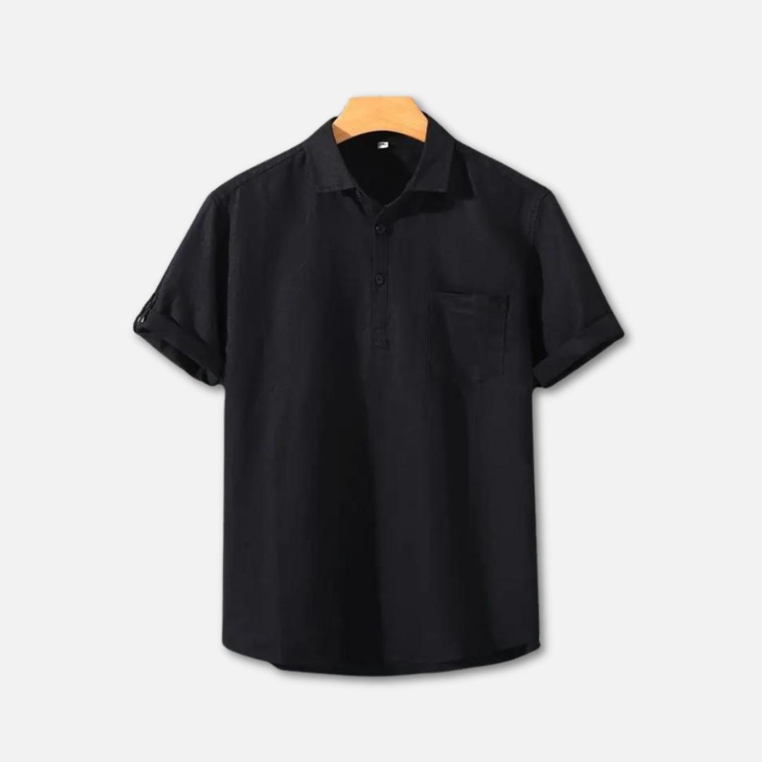 Men's Short-Sleeved Polo Shirt - Classic Design with Traditional Collar Detail