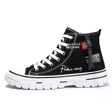 Men's High Tops - Canvas - Platform Sole - Lace-Up - Round Toe