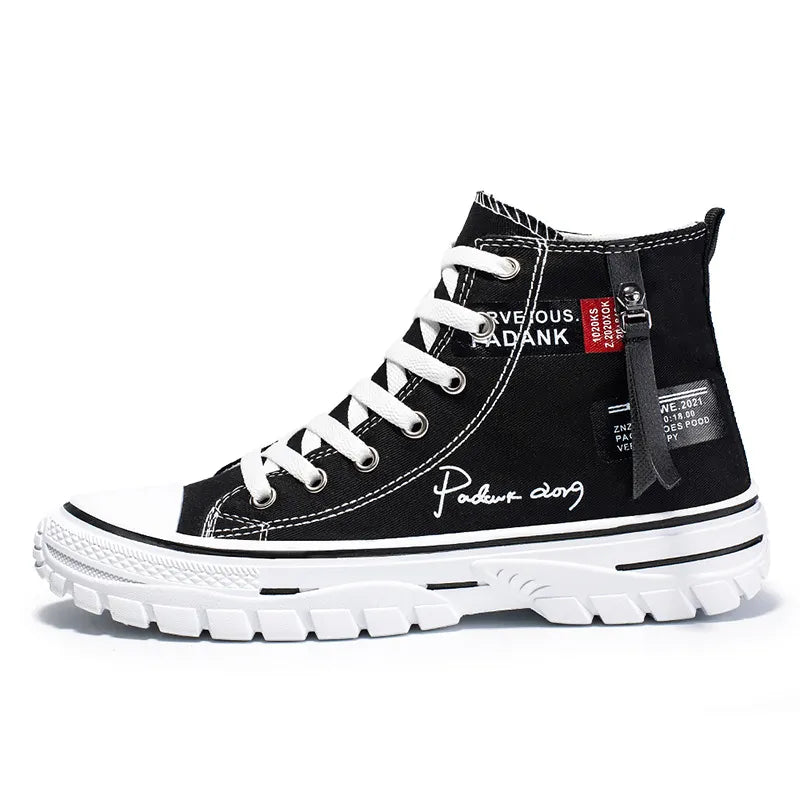 Men's High Tops - Canvas - Platform Sole - Lace-Up - Round Toe