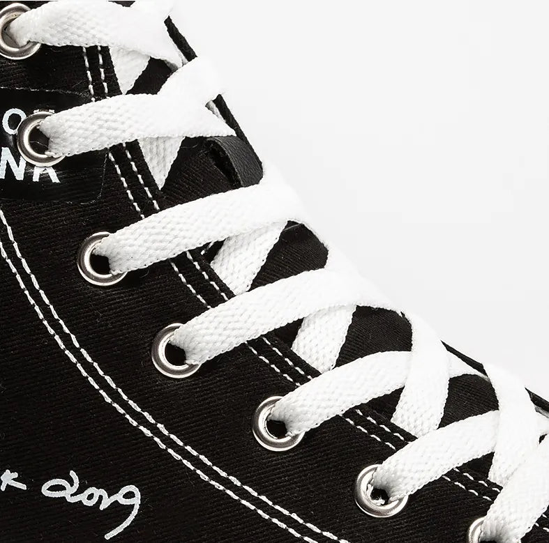 Men's High Tops - Canvas - Platform Sole - Lace-Up - Round Toe