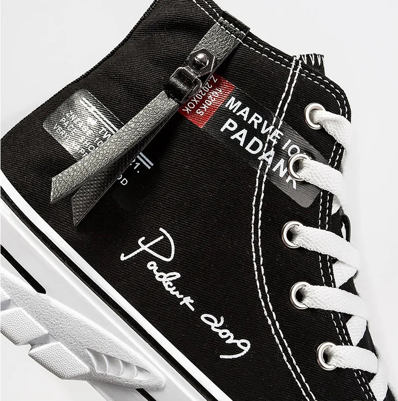 Men's High Tops - Canvas - Platform Sole - Lace-Up - Round Toe