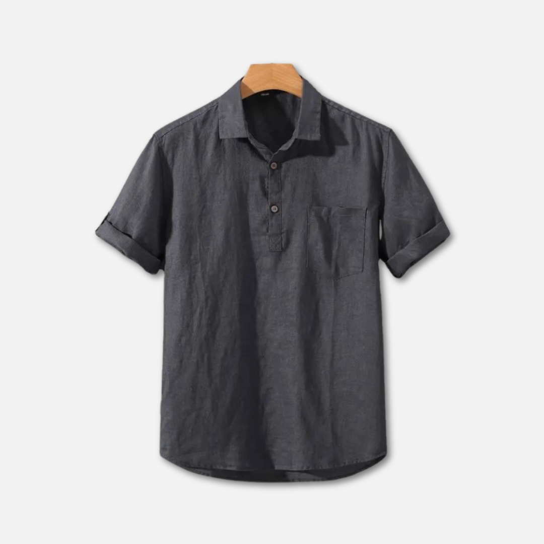 Men's Short-Sleeved Polo Shirt - Classic Design with Traditional Collar Detail