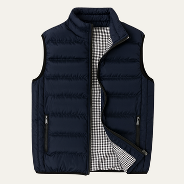 Men’s Quilted Puffer Vest with High Neck and Tailored Silhouette