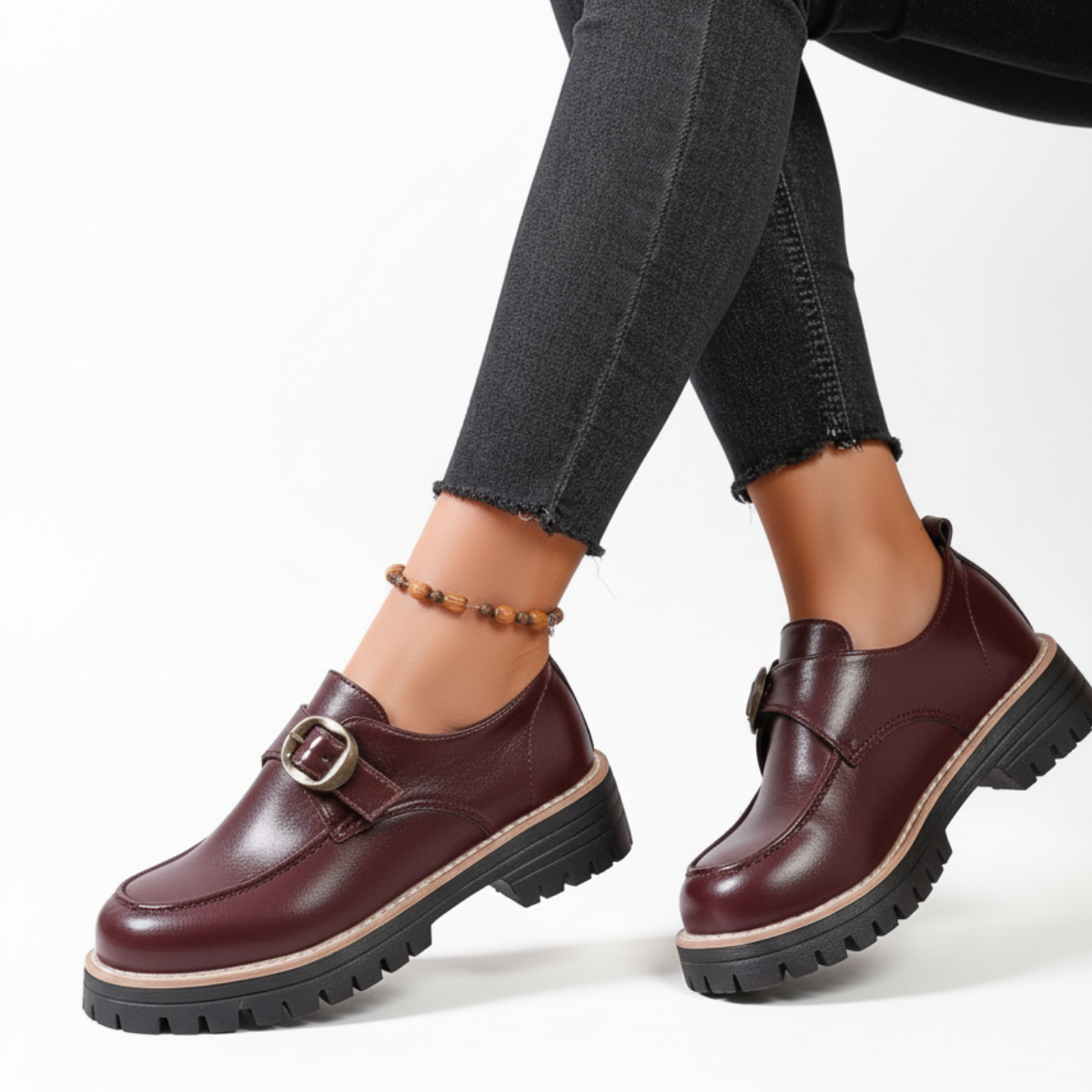 Evrana | Effortless Buckle Detail Chunky Sole Loafers