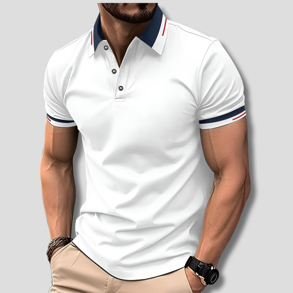 Bastian | Men's Polo Classic Contrast Collar Striped Trim