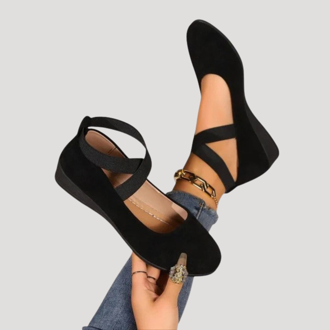 Estelle | Elegant Mary Jane Wedge Flats