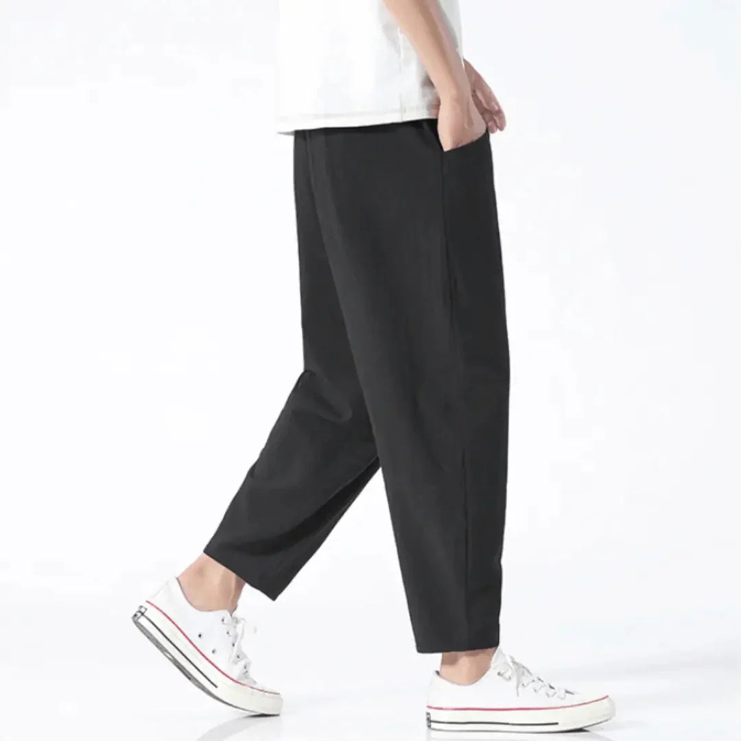 Kai | Men's Casual Wide Leg Cropped Trousers
