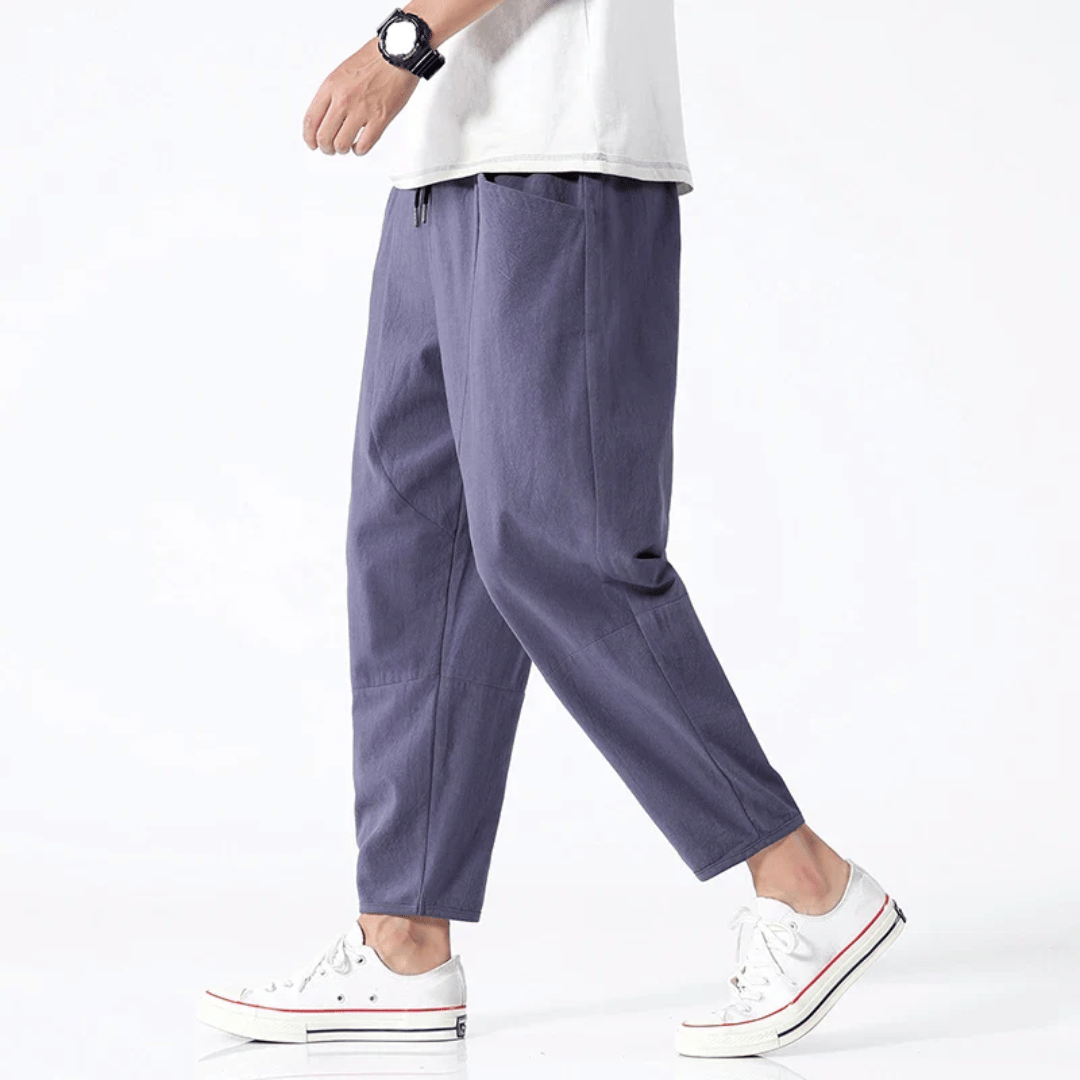 Kai | Men's Casual Wide Leg Cropped Trousers