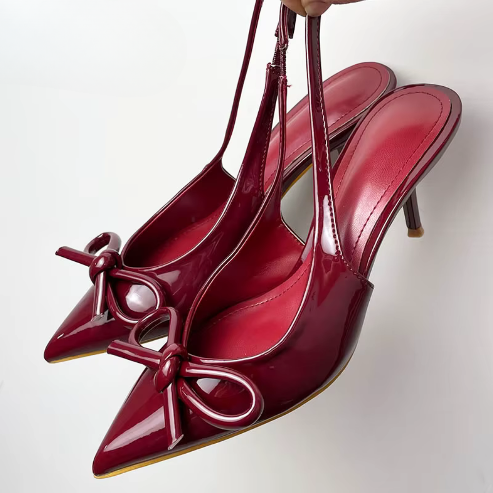 Rosaline | Elegant Bow Detail Slingback Heels