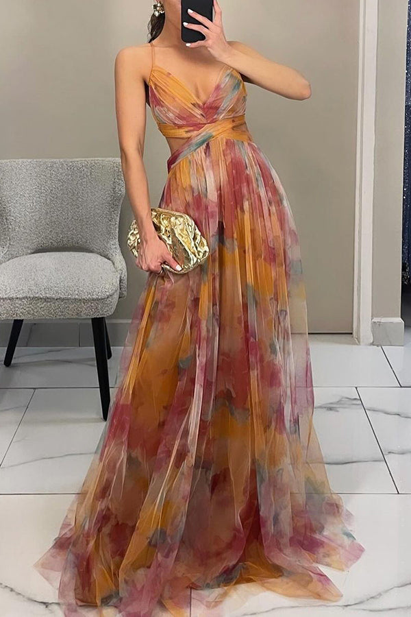 Chloe | Romantic Tie Dye Wrap Maxi Dress
