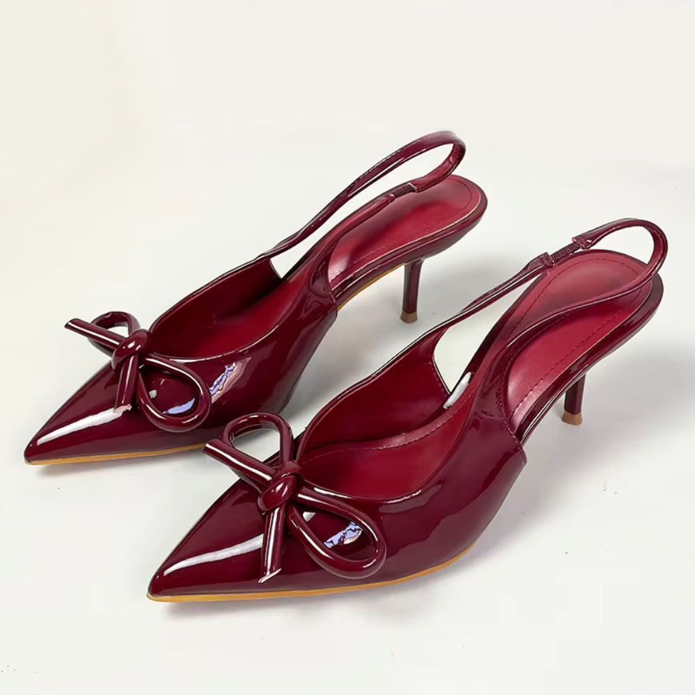 Rosaline | Elegant Bow Detail Slingback Heels