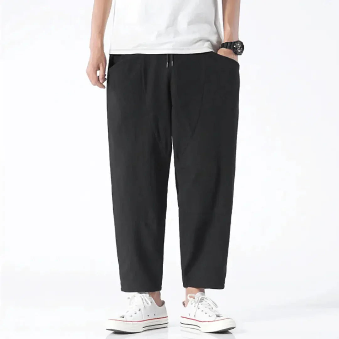 Kai | Men's Casual Wide Leg Cropped Trousers