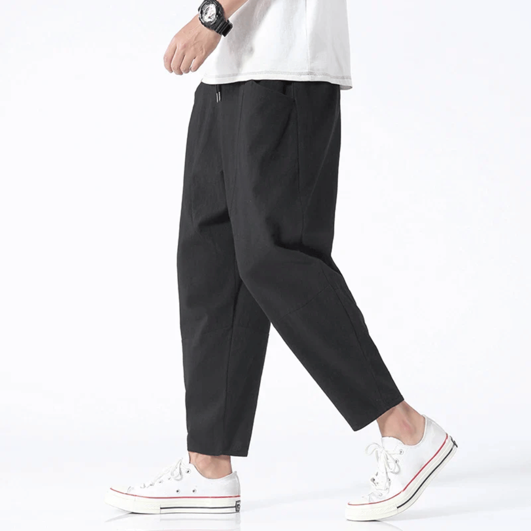 Kai | Men's Casual Wide Leg Cropped Trousers