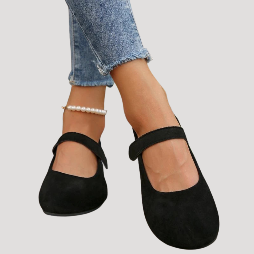 Camilla | Comfortable Suede Mary Jane Flats