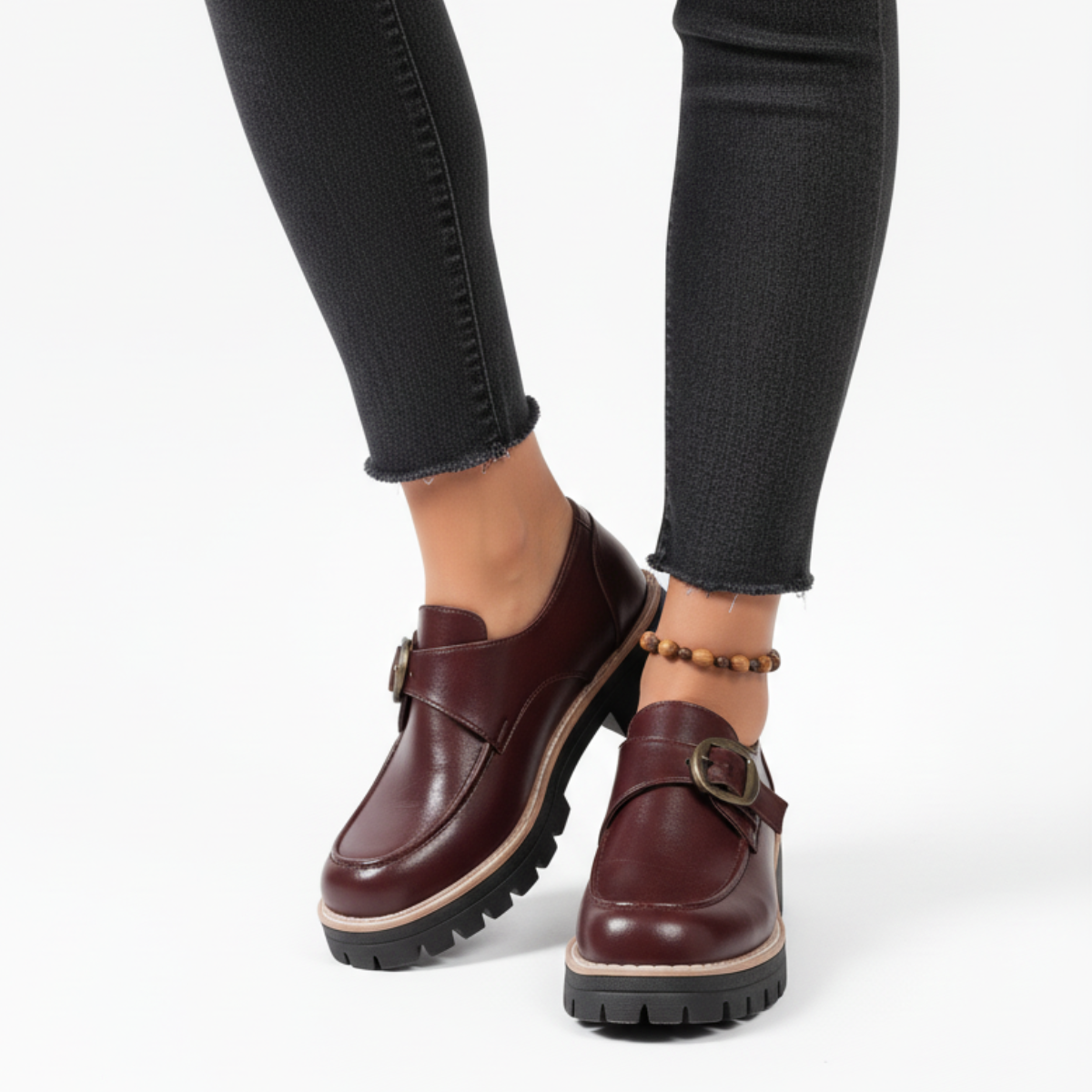 Evrana | Effortless Buckle Detail Chunky Sole Loafers