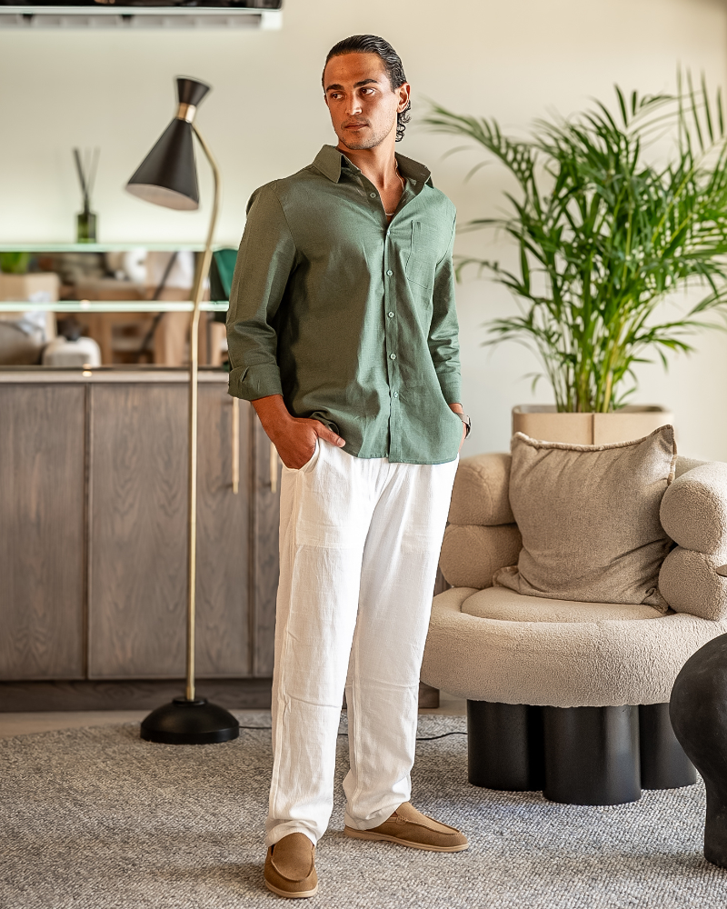 Merrick | Men's Relaxed Linen Long Sleeve Shirt & Trouser Set