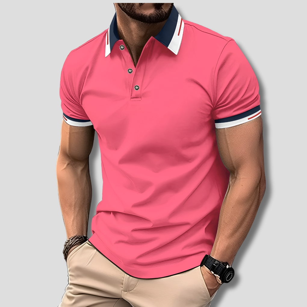 Bastian | Men's Polo Classic Contrast Collar Striped Trim