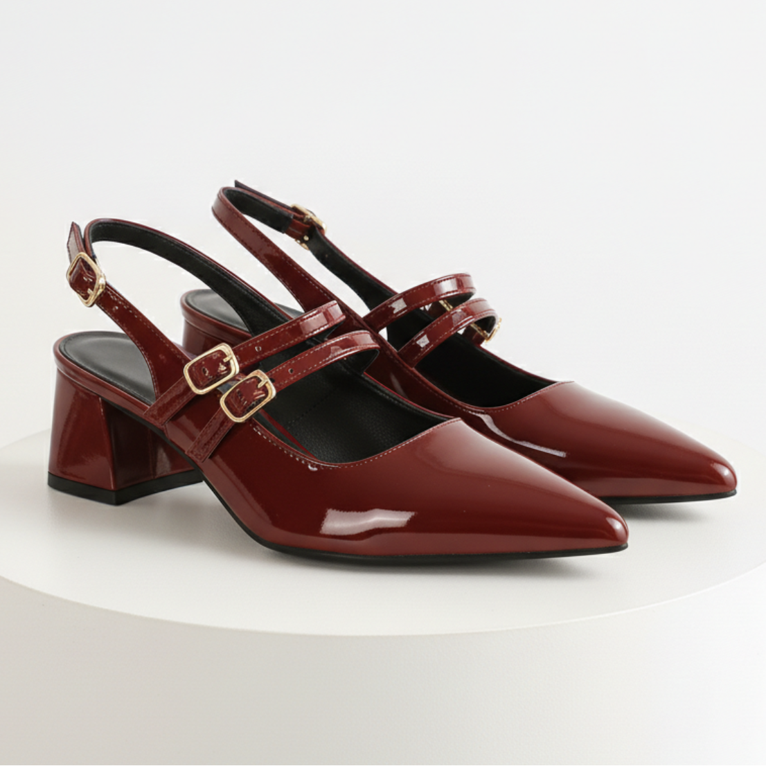 Isadora | Elegant Double Strap Mary Jane Slingback Heels