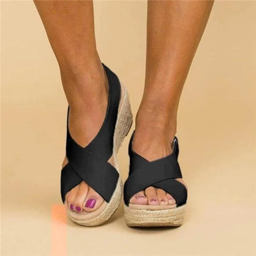Cordelia | Orthopedic Cross-Over Espadrille Wedges