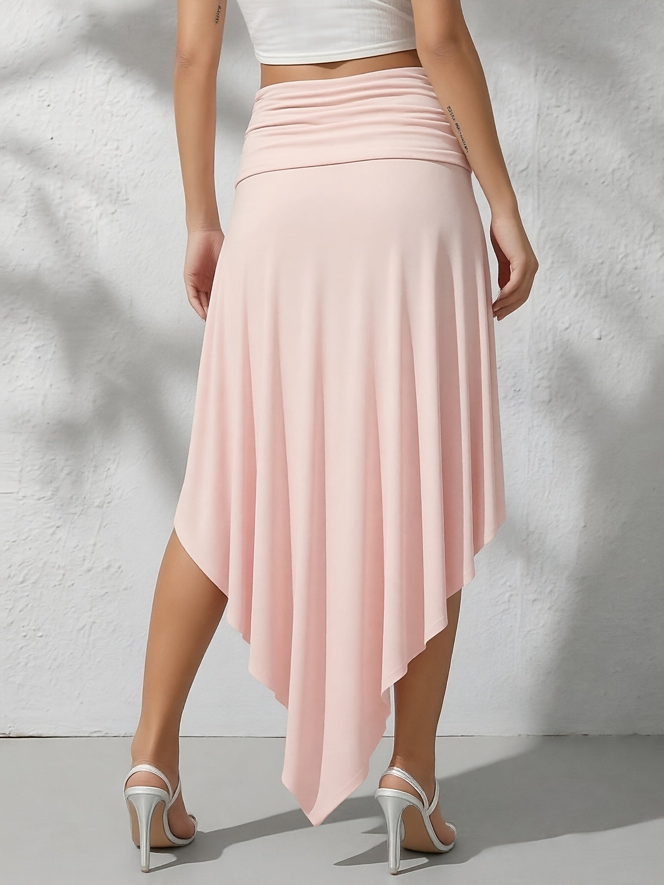 Celestria | Elegant Asymmetric Ruffle Maxi Skirt