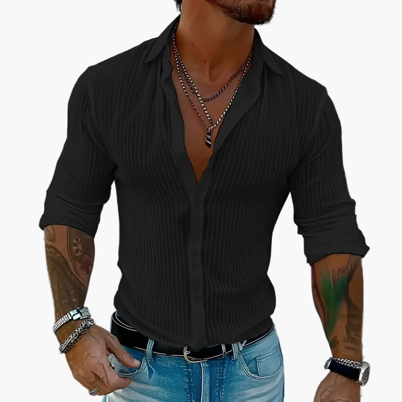 Kieran | Men's Slim Fit Striped Business Casual Shirt