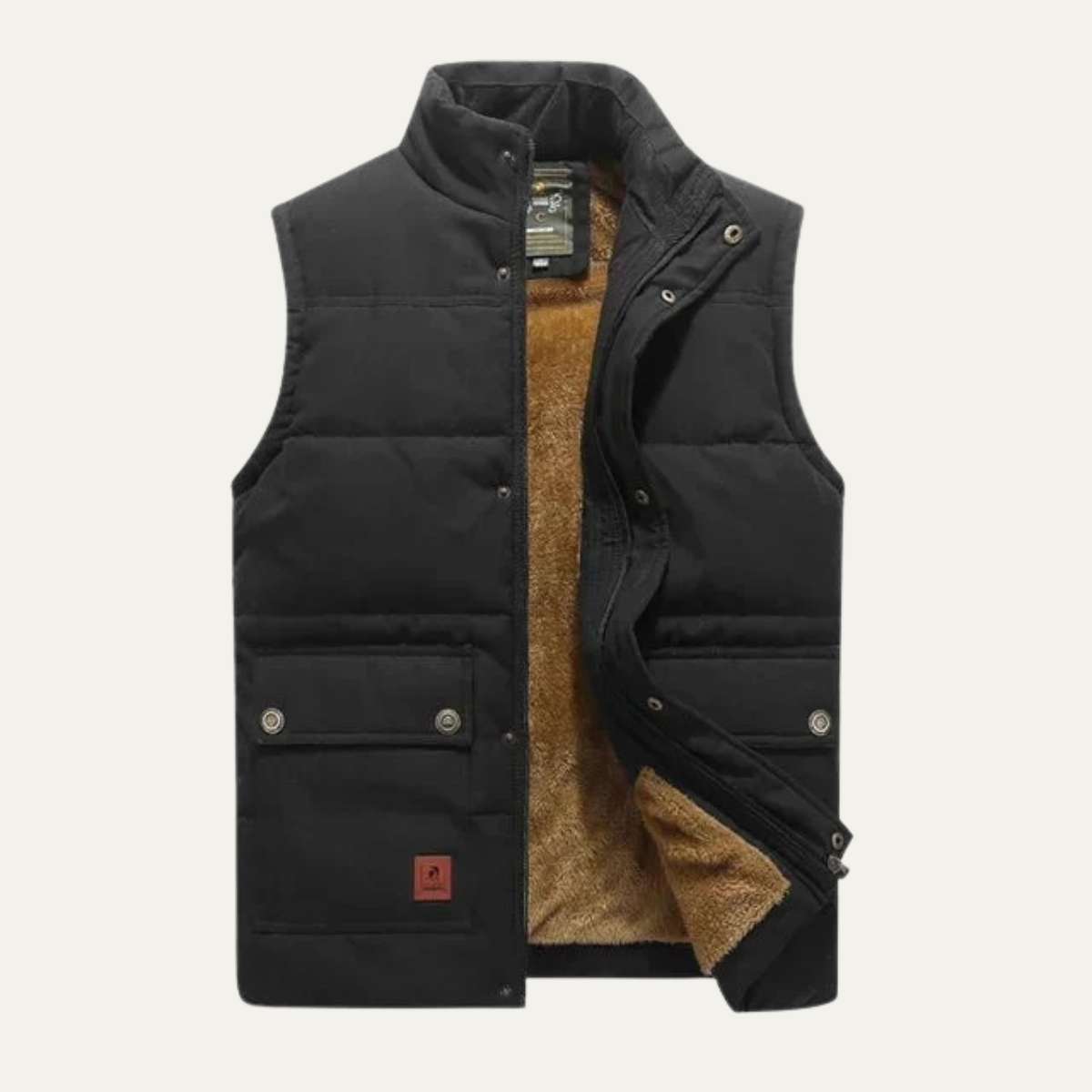 Men’s Insulated Winter Vest with High Neck and Button Front