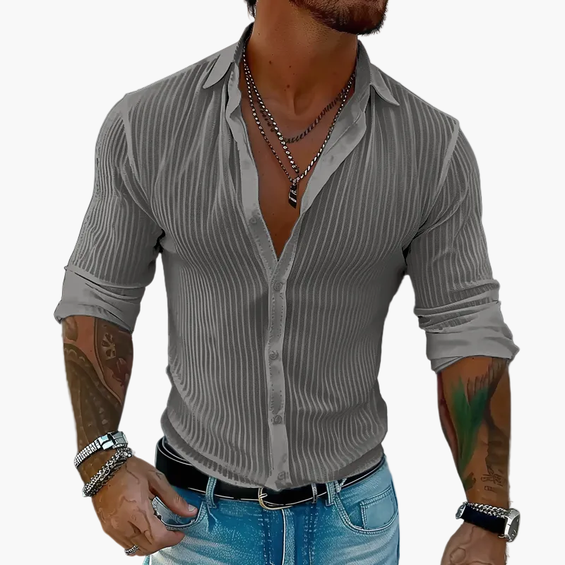 Kieran | Men's Slim Fit Striped Business Casual Shirt