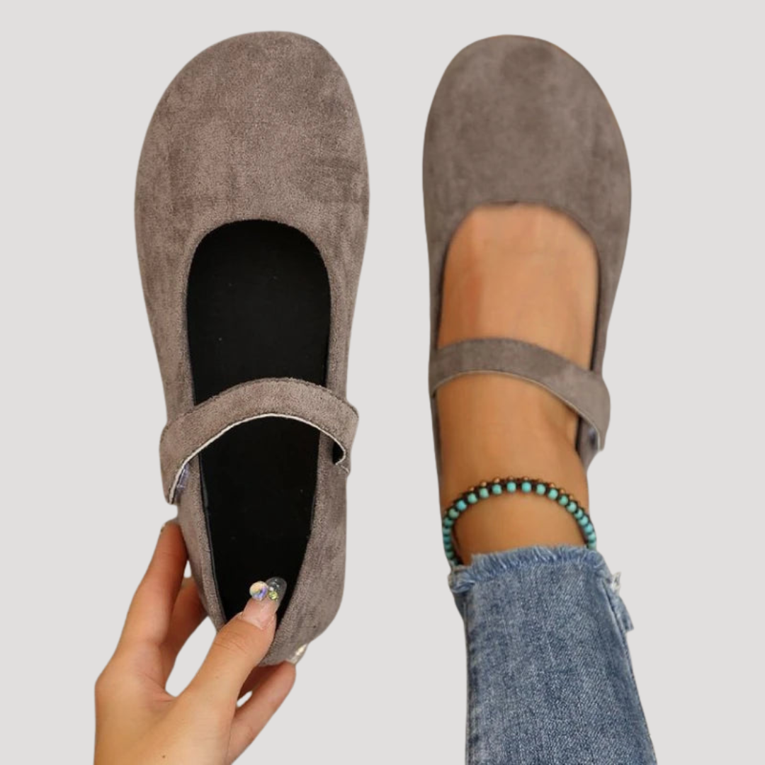 Camilla | Comfortable Suede Mary Jane Flats