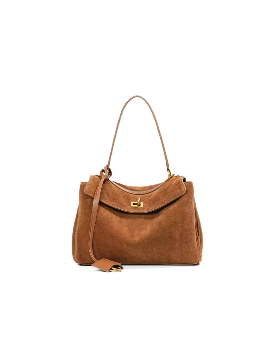 Women’s Structured Shoulder Bag with Flap Closure and Top Handle