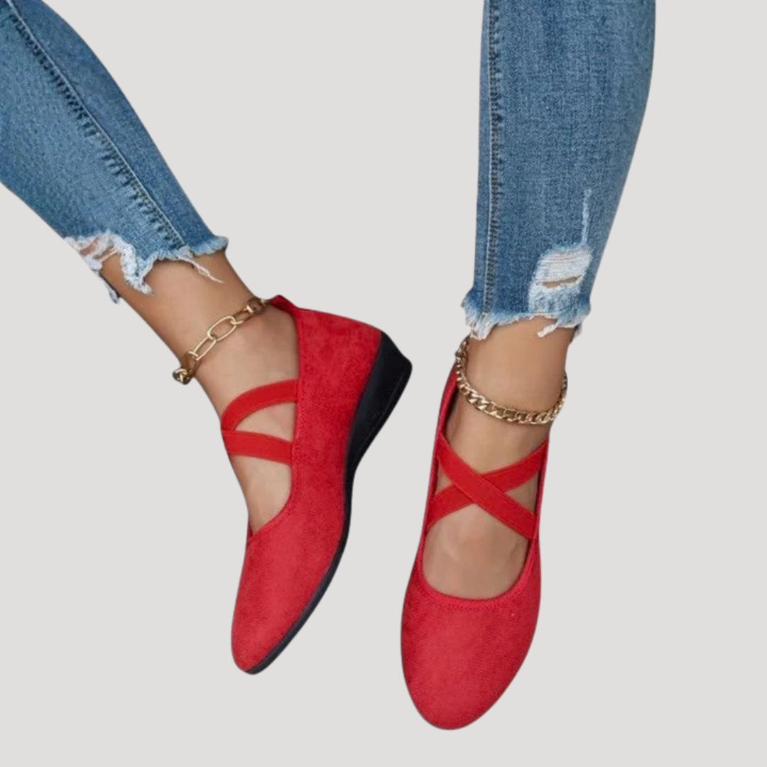 Estelle | Elegant Mary Jane Wedge Flats
