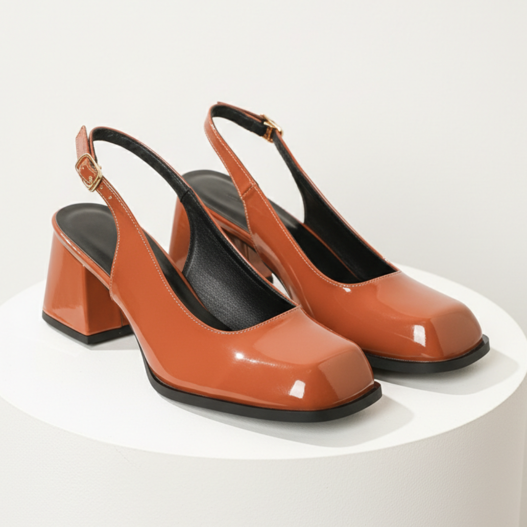 Marlowe | Refined Square Toe Slingback Block Heels
