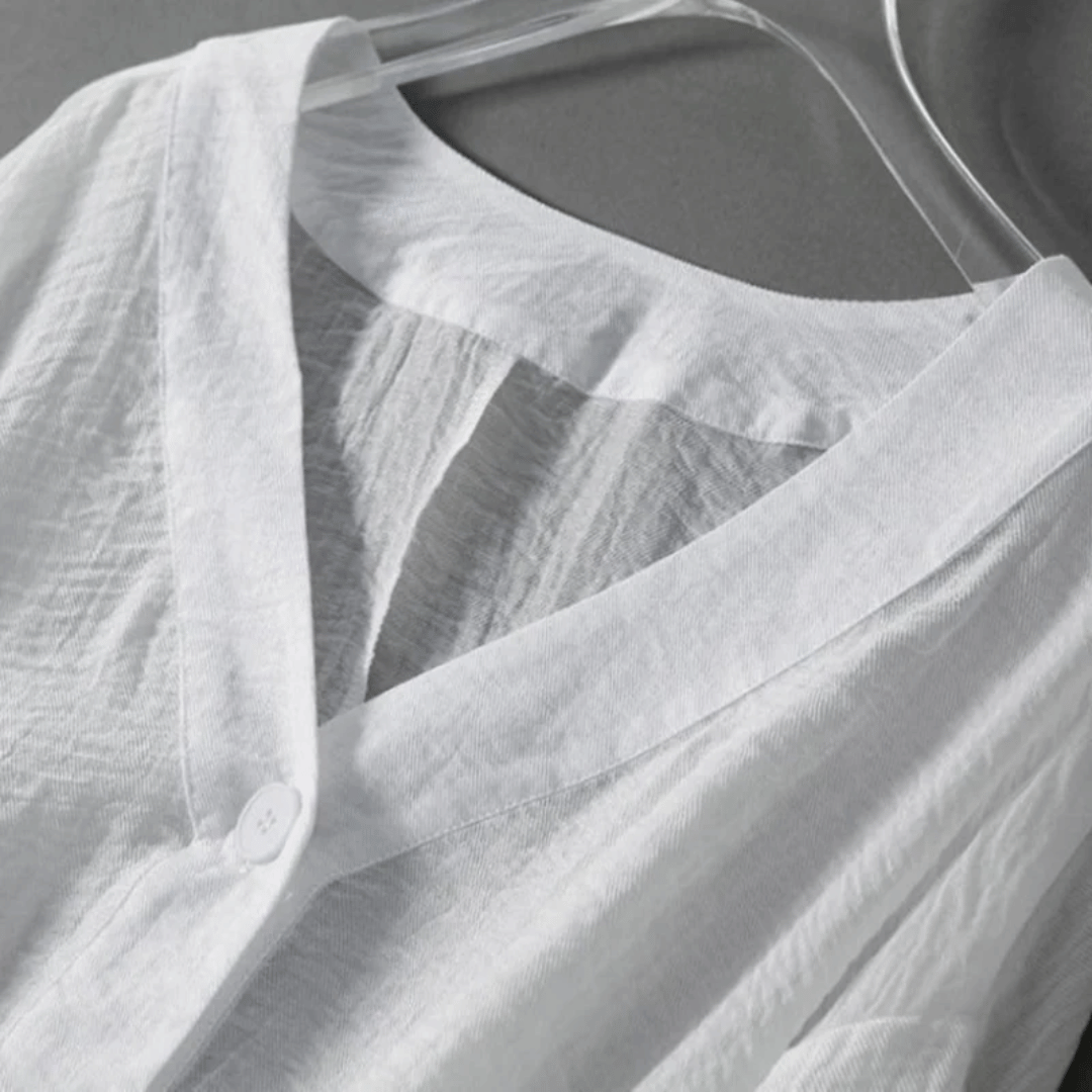 Dahlia | Casual Linen Balloon Sleeve Blouse