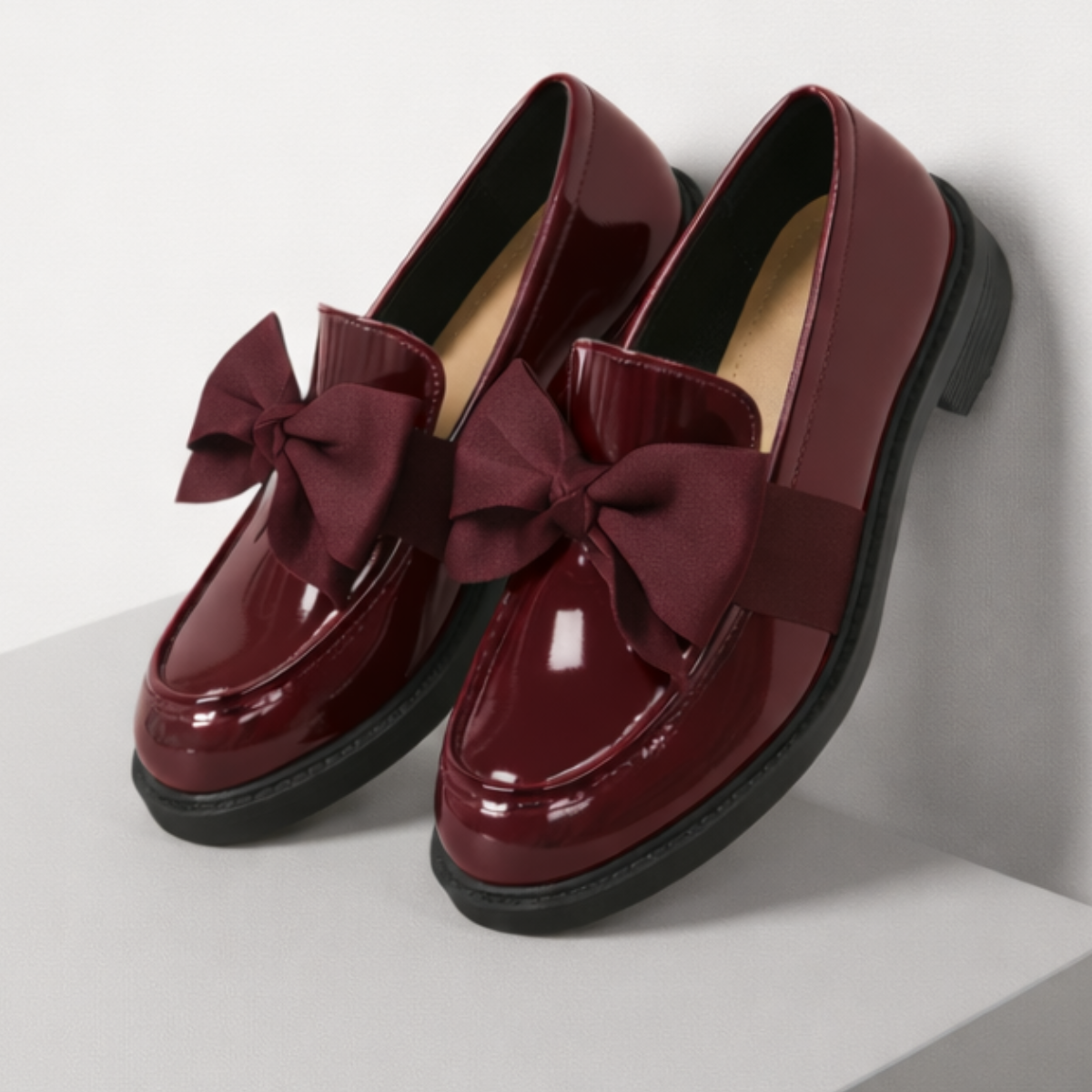 Claribel | Refined Bow Detail Patent Loafers